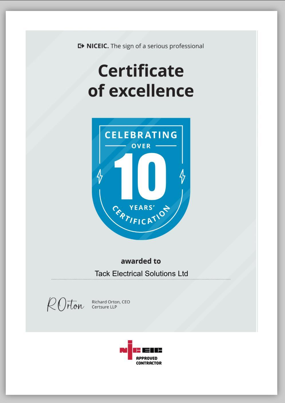 Tack Electrical - NICEIC approved