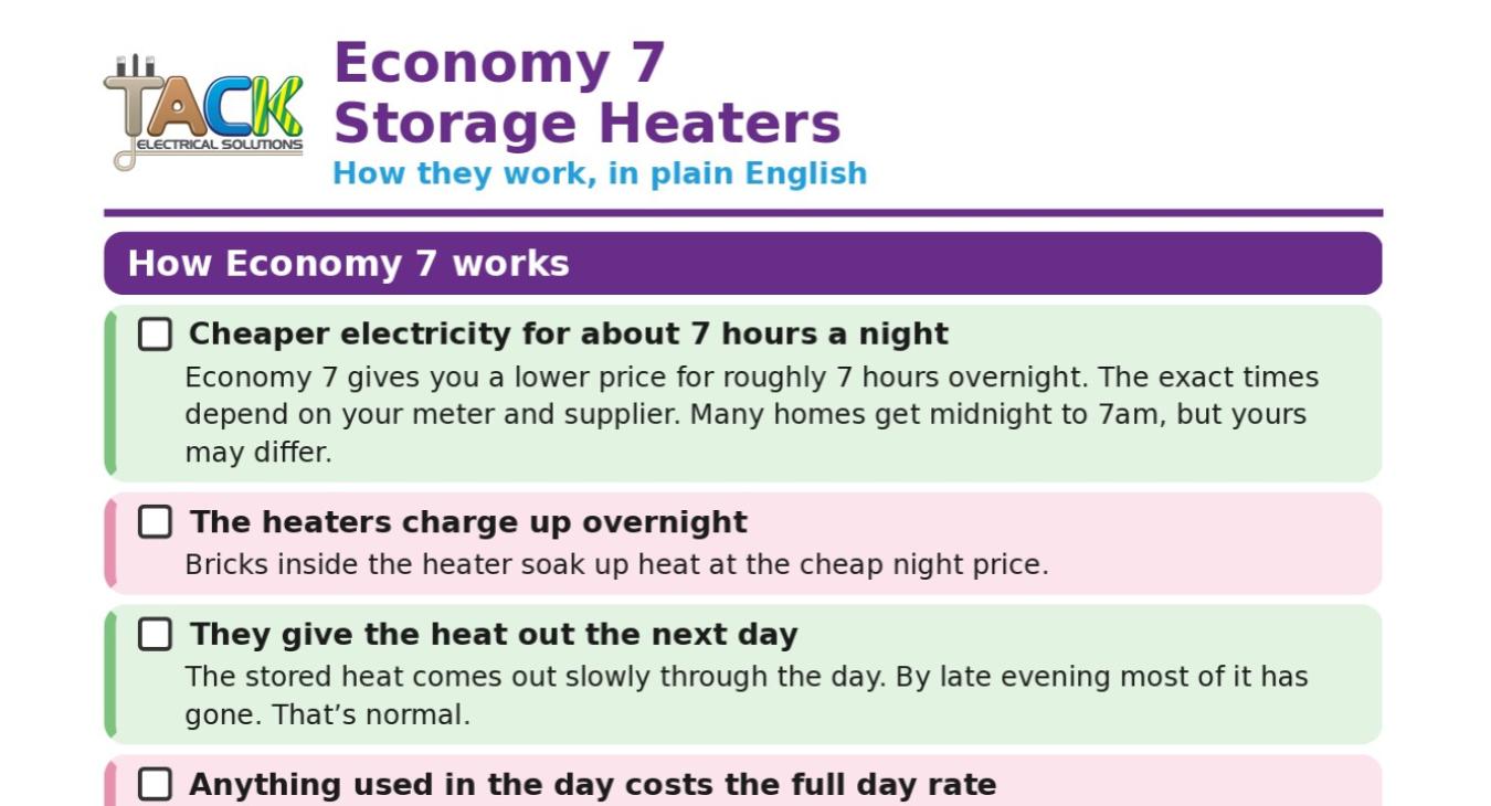 Economy 7 Storage Heaters - How they work in plain English